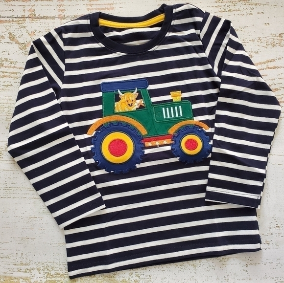 Highland Cow and Tractor Applique Long-Sleeve Top - Picture 9 of 16